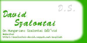 david szalontai business card